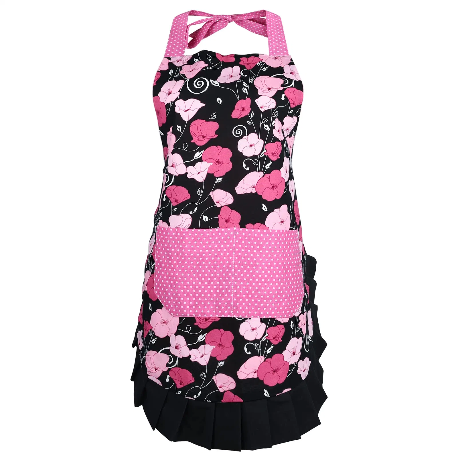 New Design Pink 2-5 Years Kid Girls Cupcake Pattern Cotton Children Apron