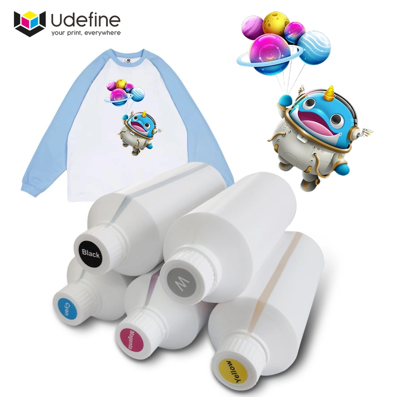 Udefine Dtf Ink Cmyk+White Dtf Ink Dtf Ink XP600 I3200 Dtf Ink 5/7 Color Dtf Ink for Epson XP600 I3200 Dtf White Ink Tank