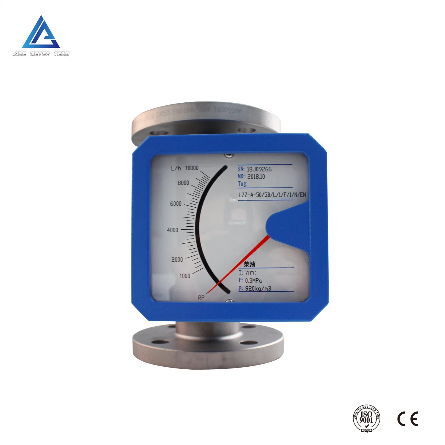 Indicador mecánico de área variable tubo metálico del medidor de flujo de oxígeno Rotameter caudalímetro de flotación