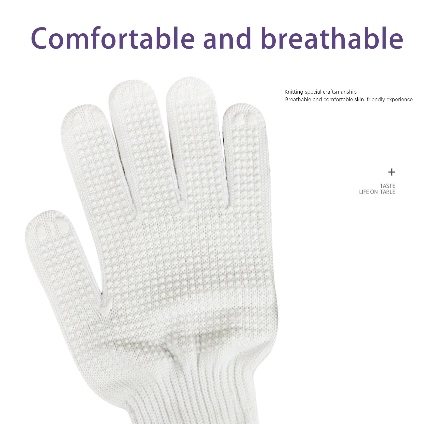 Commerce de gros Blanc 7 Point d'aiguille de la colle plastique Gants PVC antiglisse Wear-Resistant parsemé de fils de coton les gants de travail de protection du travail