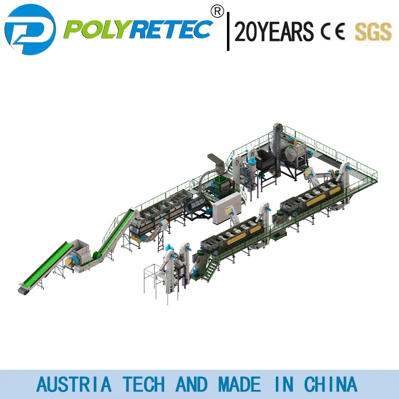 HDPE Drum/ PE Frame/ PE Block/ PE Can/ PE Bottle Crushing Washing Recycling Production Line