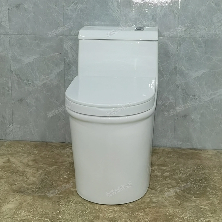 Modern Round Ceramic Low Water Tank Rimless Flush Siphonic One Piece Wc Bathroom Toilet Bowl