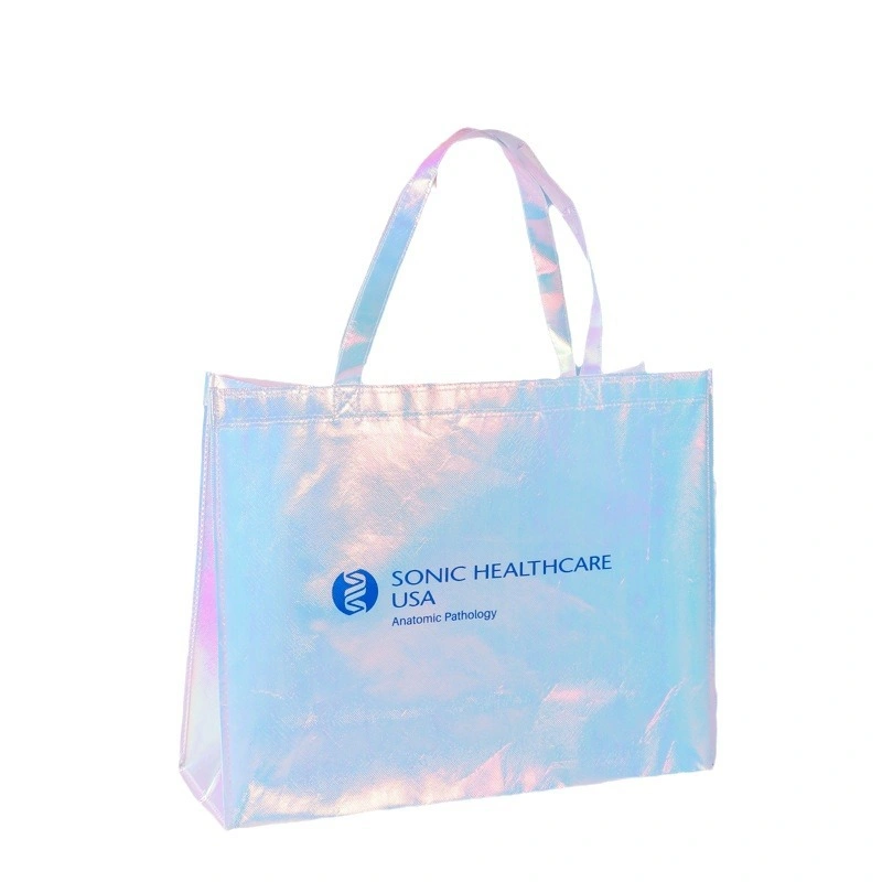 PVC Hot-Sale Laser Bag Waterproof Tote Bag Large Capacity Pink Gift Handbag with Custom Logo Pattern