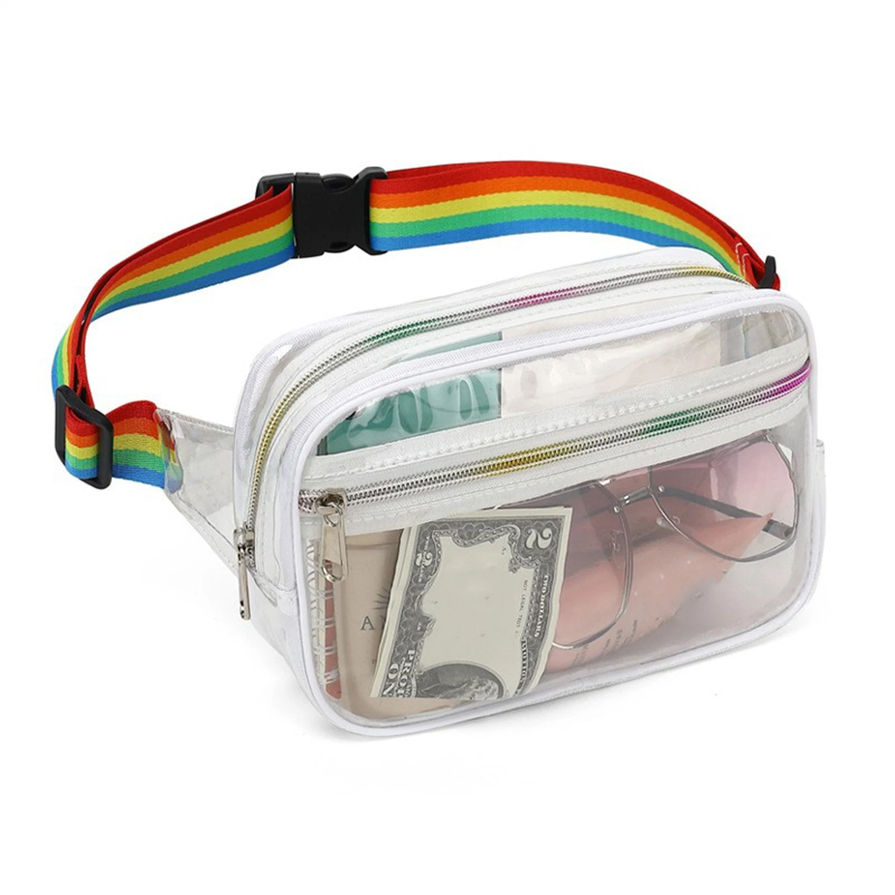 Candy White Clear Waist Jelly Bag Mirror Leather PVC Chest Fanny Pack