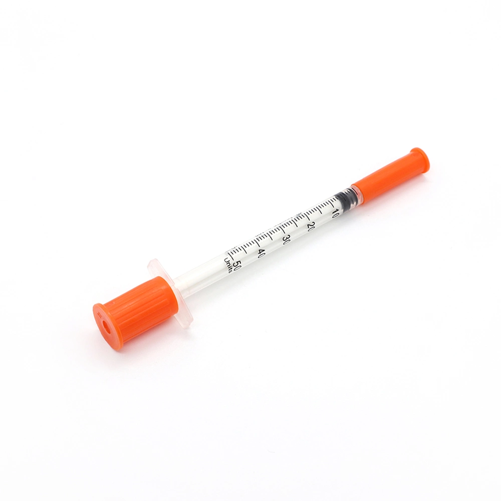 Disposable Plastic Insulin Sterile 1ml Luer Lock Syringe Fixed Needle with CE Injection Syringe