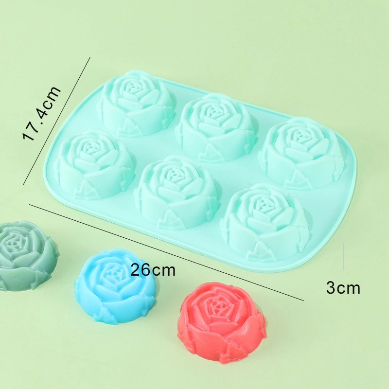 BPA Free 6 Cavity Roseshape Silicone Cake Mold Kitchen Baking Utensils