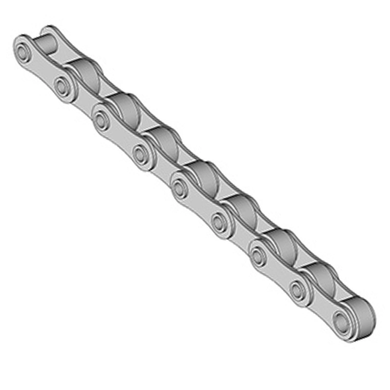 Material de acero inoxidable no estándares industriales de acero al carbono de la cadena de rodillo doble hueco de paso corto de la cadena de pin