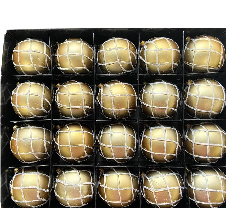 La Navidad de oro de 60mm Grueso Adornos de Navidad Bolas de Navidad de plástico irrompible elementos adornos de bolas de decoración para colgar