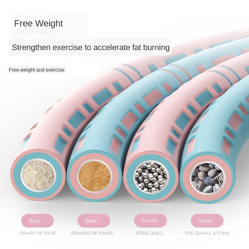 Ajustable de 6 secciones de alta calidad de acero inoxidable extraíble Fitness Hula Hoop