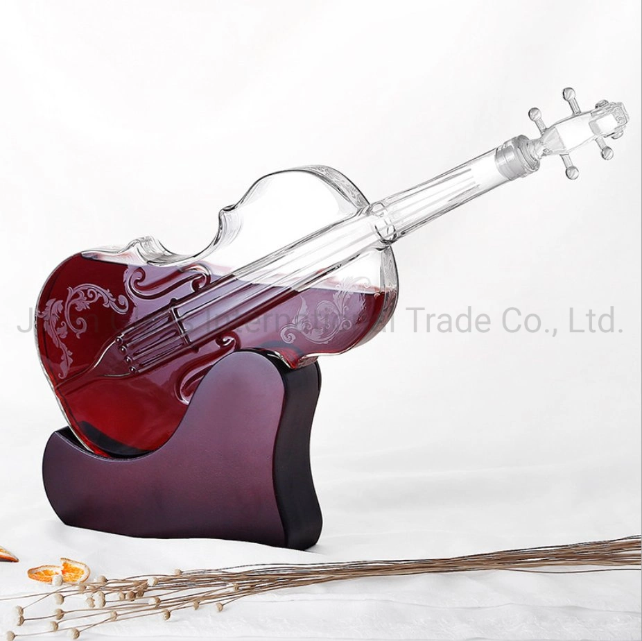 Bouteille de vin Violin verre bouteille de vin instrument de musique Violin Bouteille de vin en verre à motif baron