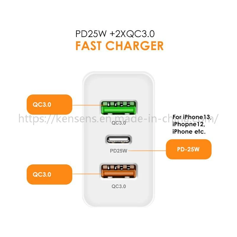 New Pd45W Fast Charge Mobile Phone Charger 5V4a EU/UK/Us Standard Pd+2USB Multi-Port Adapter Chargers