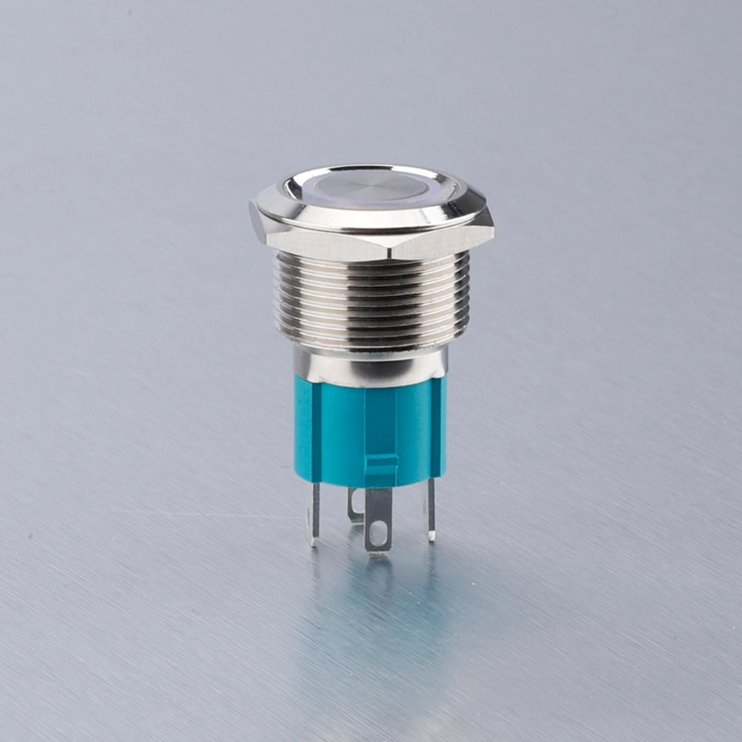 19mm 1no 4pin 10A Momentary Metal 12V 24V 5V LED Push Switches Button with Wire Socket