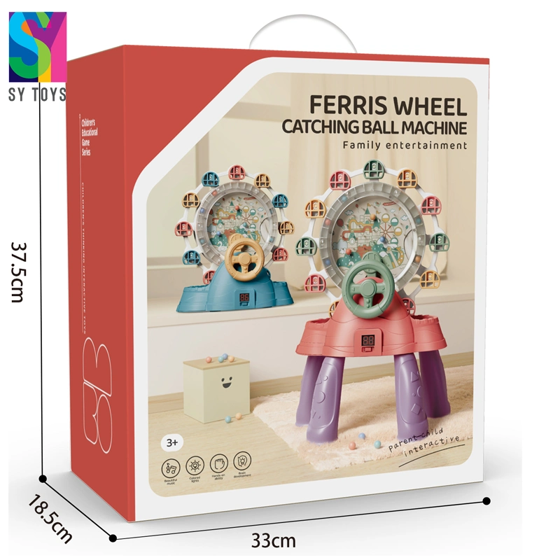 Sy Rotating Ferris Wheel Catching Ball Toy Track Collision Maze Amusement Park Mini Pinball Maze Game Catch Ball Machine with Music