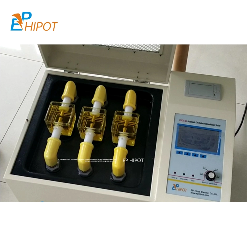 3 células de teste de isolamento do transformador Repartição Óleo Bdv Conjunto de Teste