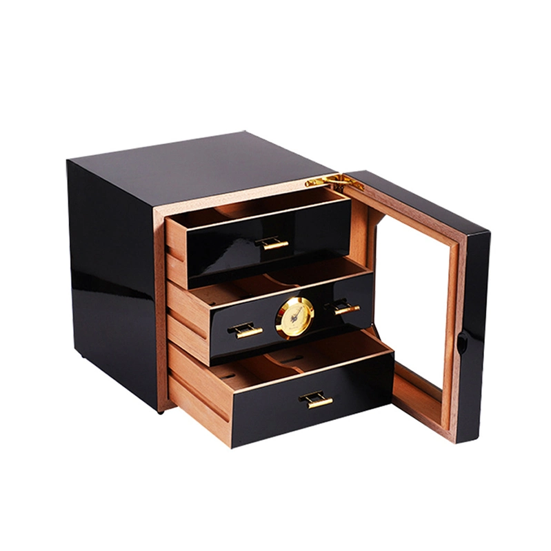 Armoire du refroidisseur d'humidificateur de fabricants de bois de voyage Les prix de gros sacs de luxe à Dubaï du boîtier électrique de l'acrylique en cave à cigares