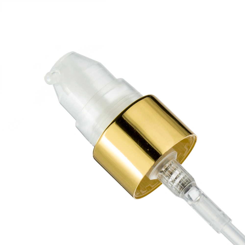 18/415 Gold Color Aluminum Cream Pump with PP Overcap