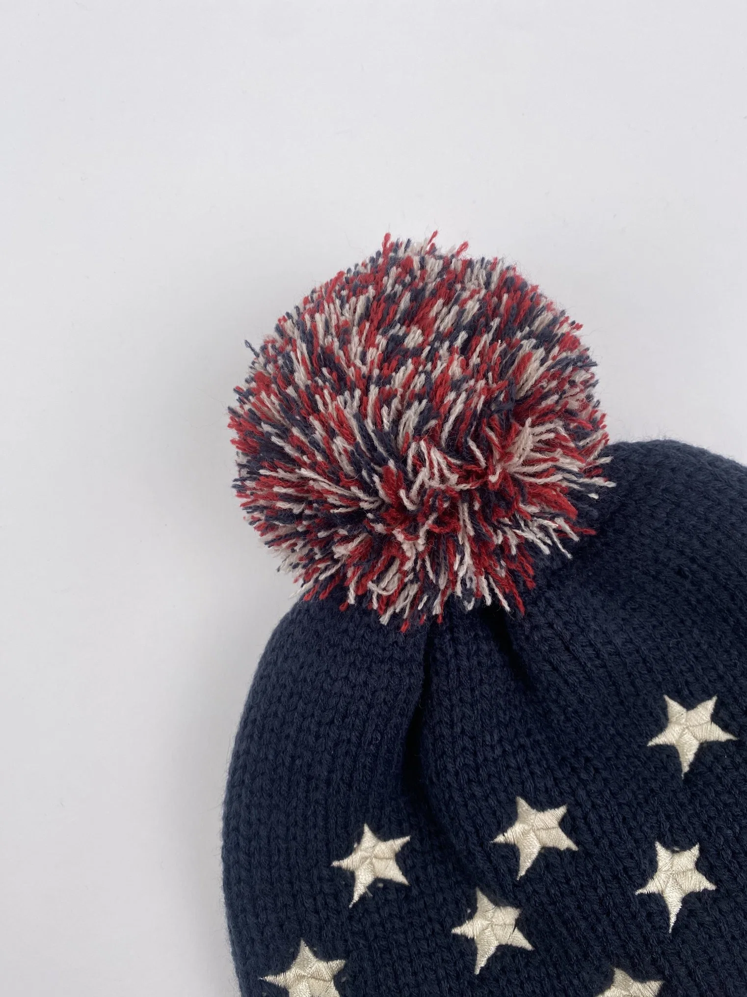 Winter Warm Cozy Fashion American Stars Pattern Pompom Stretch Knitted Hat