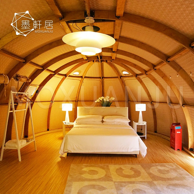 Luxury Wooden Frame Panorama Dome Camp Famliy Glamping Tent