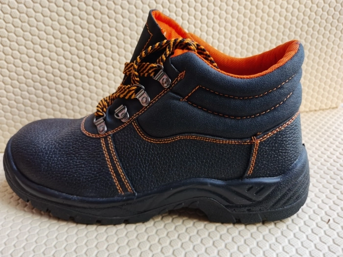 Embossed Cow Leather Upper Work & Safety Shoes with Steel Toe Cap