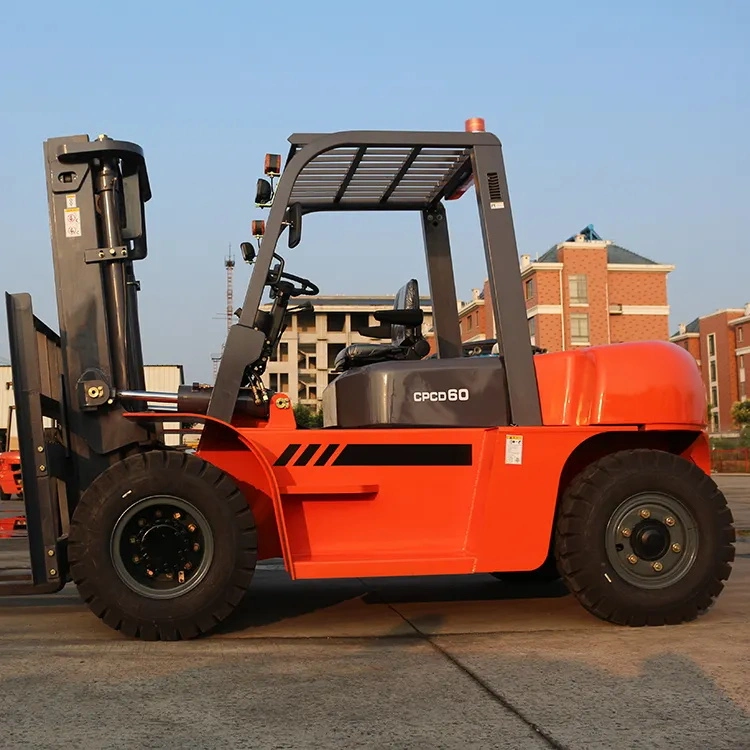 China Heli 6 Ton Cpcd60 Diesel Forklift con aire acondicionado Cabina y horquilla giratoria