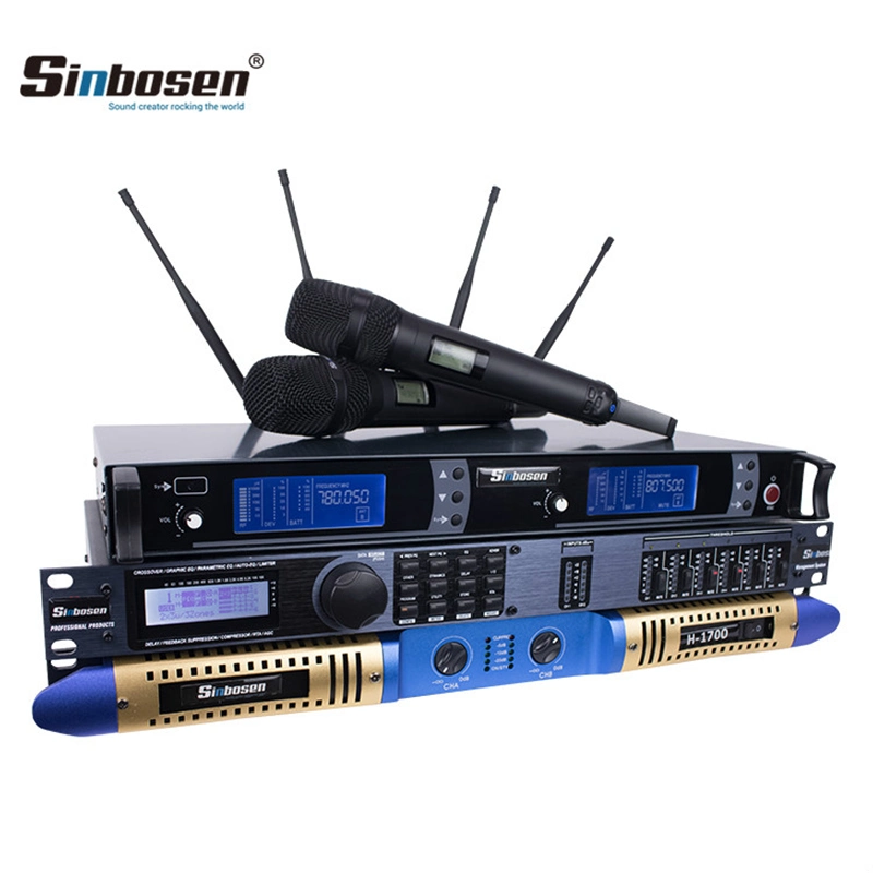 Hot Sale Group Skm9000 Wireless Microphone H-1700 Digital Amplifier 260 Audio Processor System