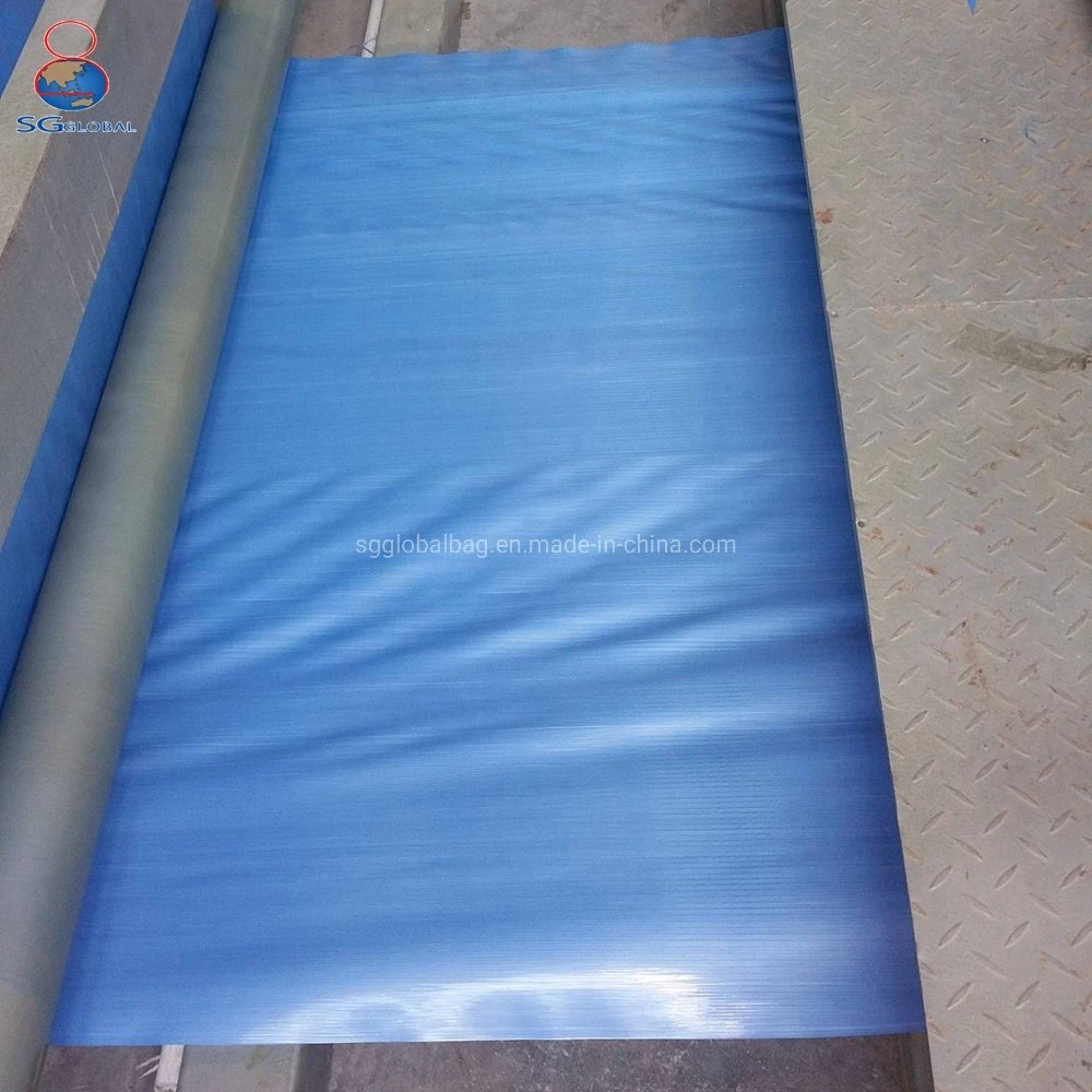 Bâche SGS GRS certifiée résistant aux UV Bleu blanc Noir PE Rouleaux en toile de bâche en plastique