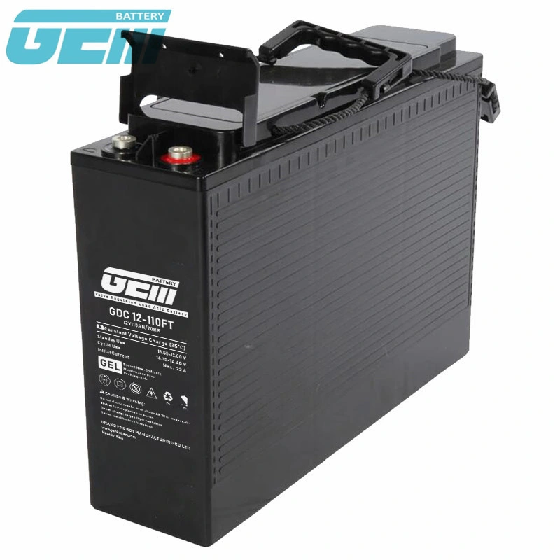 GEM Battery Lead Acid Battery 12V 55ah/80ah/100ah/110ah/150ah/180ah/200ah Front Terminal-Slim Gel Battery Telecom-Station/Solar-System/Communication-Equipments