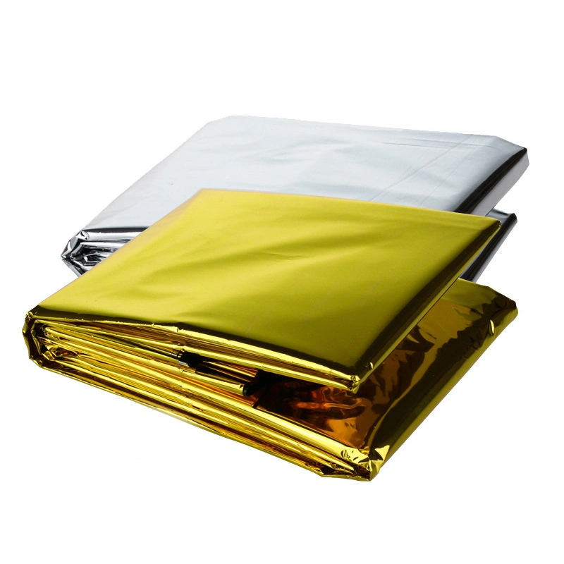 Couverture d'urgence pliante 210cm*130cm Silver/Gold secours d'urgence abri extérieur Camping garder les couvertures chaudes