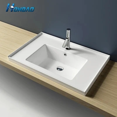 High Water Simple Style Retaining Artificial Stone Integrated Wash Basin