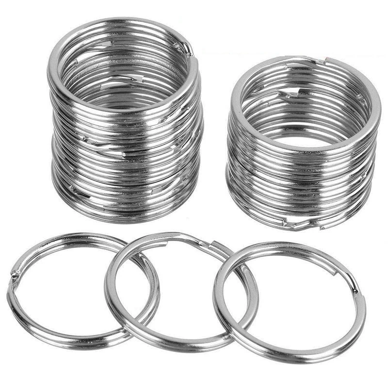 Versilbertes Leeres Schlüsselanhänger Schlüsselanhänger Schlüsselanhänger Mit Geteiltem Ring Schlüsselanhänger Aus Metall Halteringe Frauen Männer DIY Schlüsselanhänger Schlüsselanhänger Zubehör