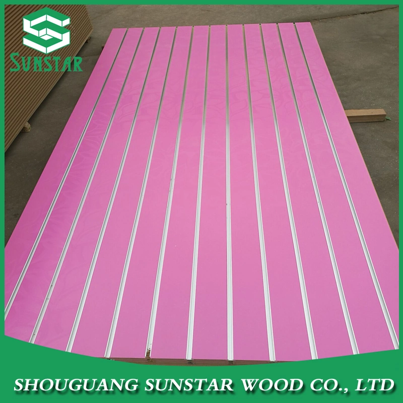 18mm 4*8FT T-Slot/Periodically Grooved Slat Wall Panel/Slatwall/Slot Board Laminate High Density Melamined MDF Panel Slotwall Board Slot MDF Used for Display