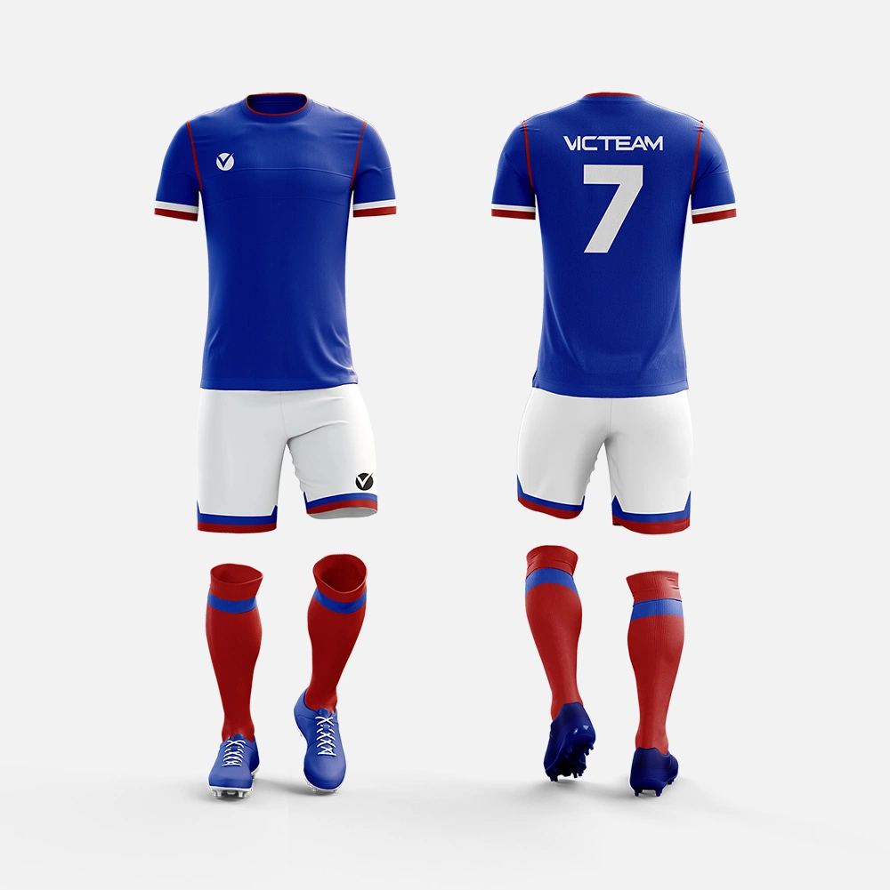 China Polyester Blue Soccer Jersey Uniform für Männer