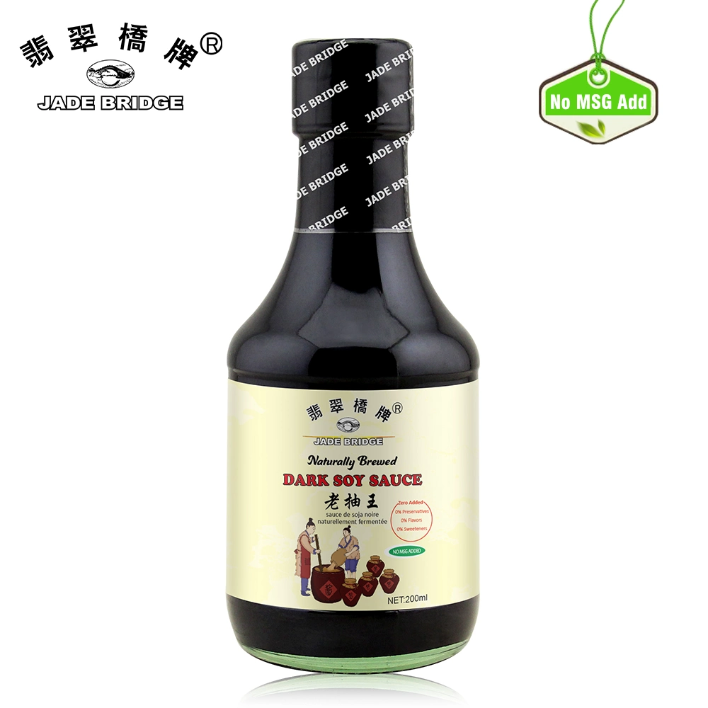 Naturalmente Prémio acabado de molho de soja fabricante 150 ml Ponte Jade Zero Adicionado Dark molho de soja