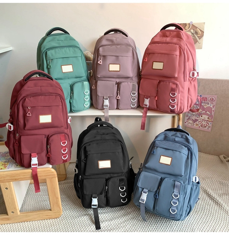 Latest Fashion Trend Beautiful High quality/High cost performance  Korean Women Zipper Ladys Cute Nylon School Bag