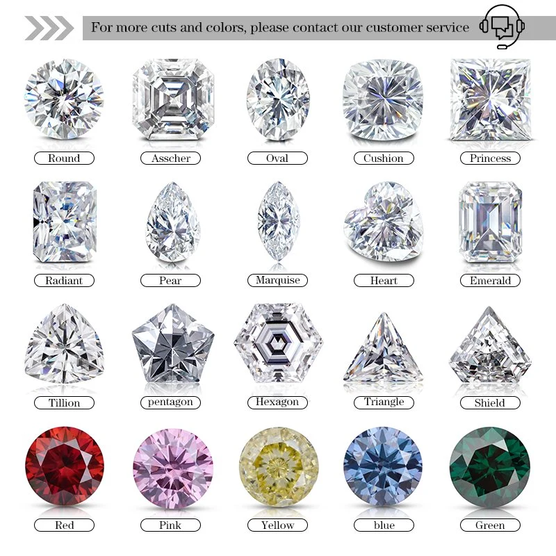 Moissanite Shaped 5~16mm D Color to G Color Any Custom Shape for Jewelry Making Moissanite Loose Stone for Provence