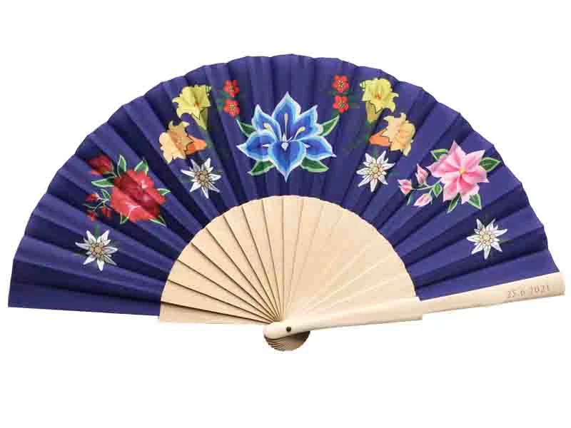 Custom Fan Flower Fragrant Wood Wedding Favors Gifts Wooden Hand Fans Folding Chinese Fan