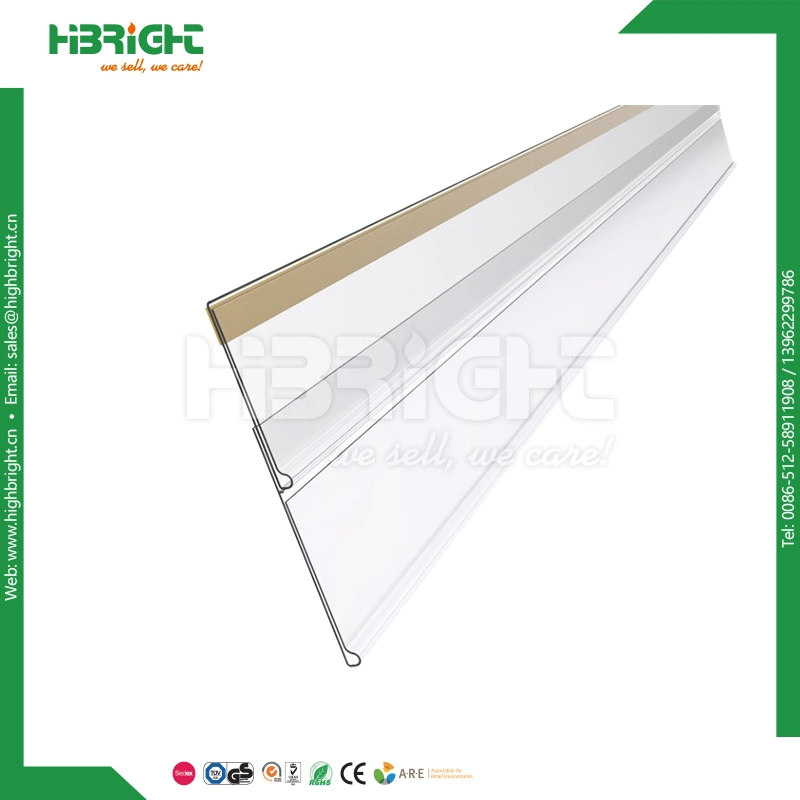 PVC Plastic Supermarket Display Data Strips Price Tag Holder Price-Holder with Adhesive Tape