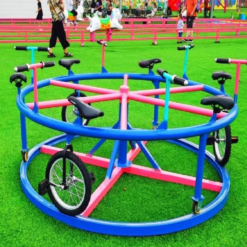 Outdoor Product Playground Human Powered Amusement Park Rides Carousel Entertainment Equipment