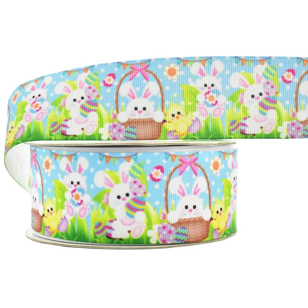 Easter Ribbons Craft Wreaths Making Decoration Supplies Custom Assorted Easter Easter Bunny Chicken Rabbit Printed Ribbon