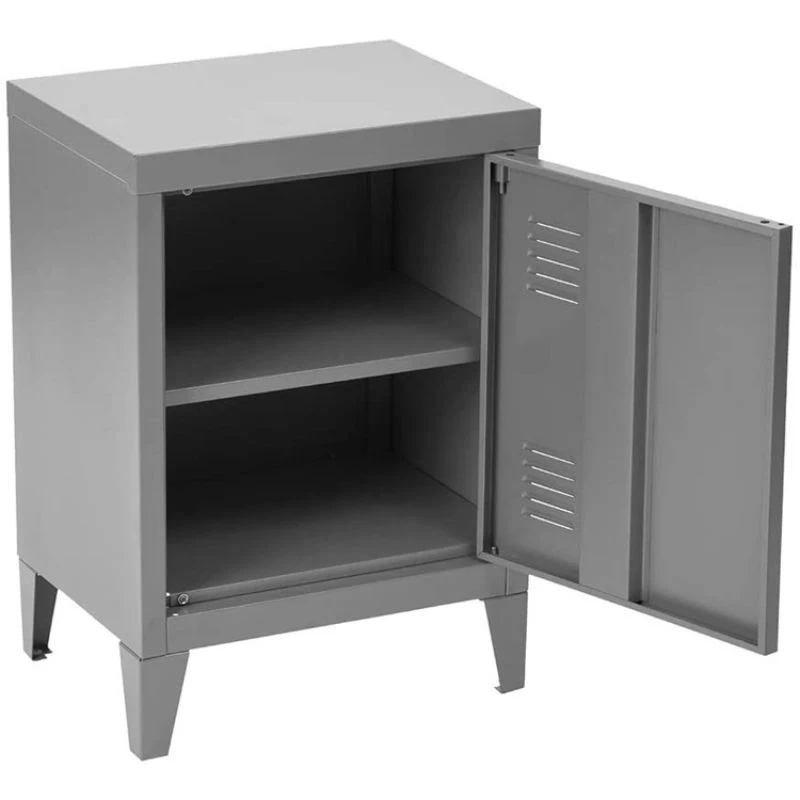 Easy Install Grey Bedside Cabinet Nightstand Bedroom Living Room Furniture