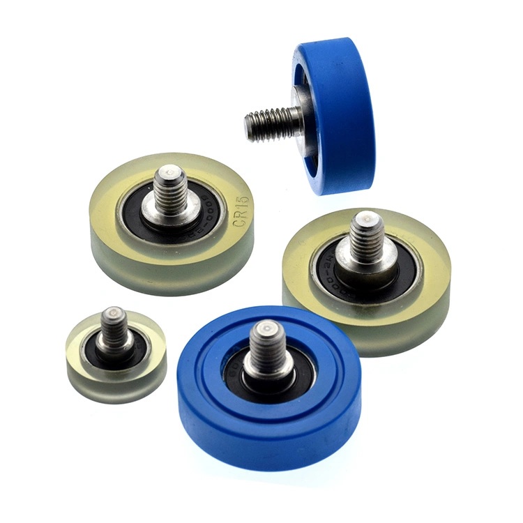 Silicon Rubber / Urethane Molded Bearings - Flat, with Threaded Shaft (UMBH6-20 UMBT6-20)