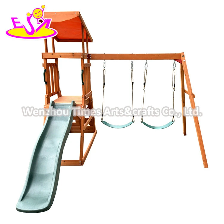 Passen Sie Outdoor Equipment Set natürliche Holz Garten Spielplatz für Kinder W01d280