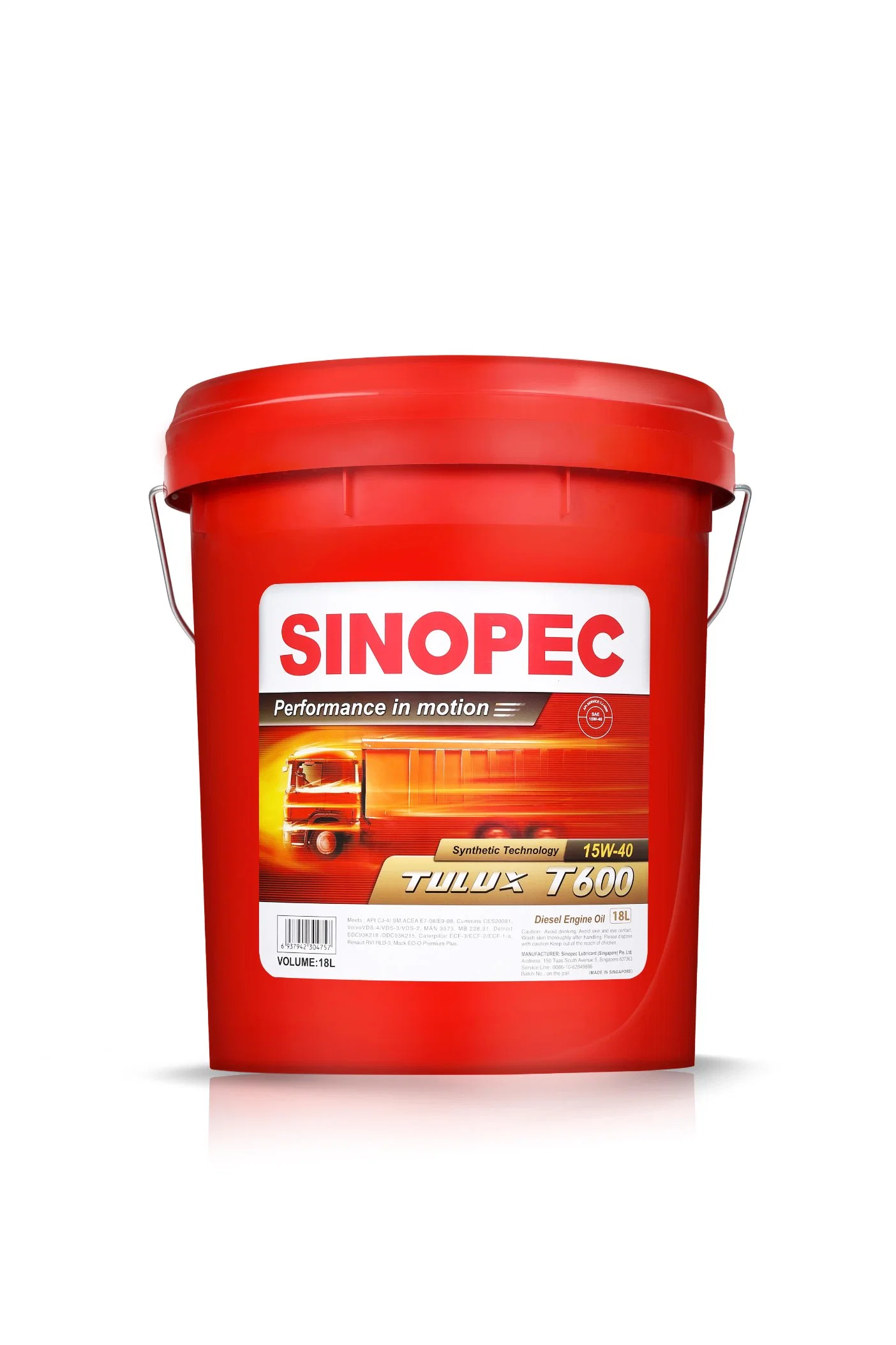 Sinopec Ci-4 15W40 Aceite del motor Diesel