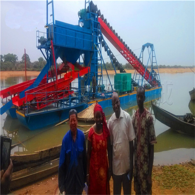 Cadena de cuchara Oro y Diamond Dredge Maquinaria para la mina de barandilla