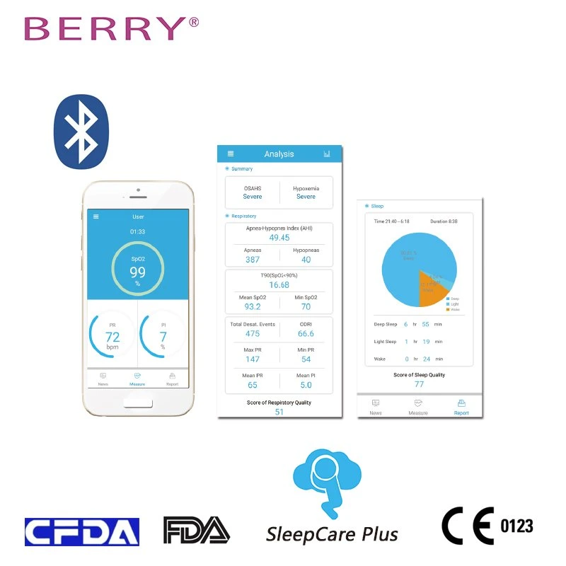 SpO2, Pulsoximeter Bluetooth Schlafapnoe Diagnose medizinisches Gerät