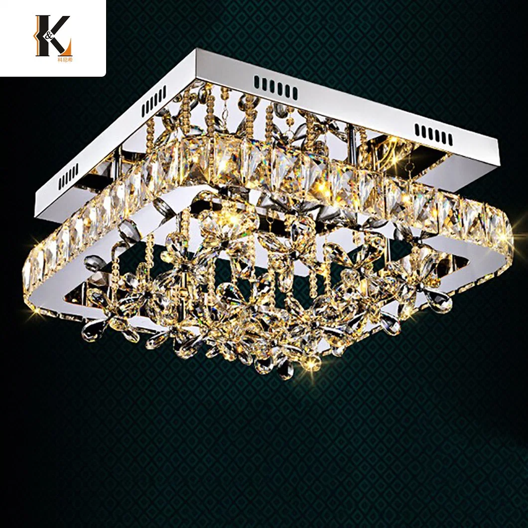 China Light Ceiling Indoors Luxury Villa Modern Chandelier Crystal Lamp Ceiling LED Chandelier European K9 Crystal Spiral Ceiling Light
