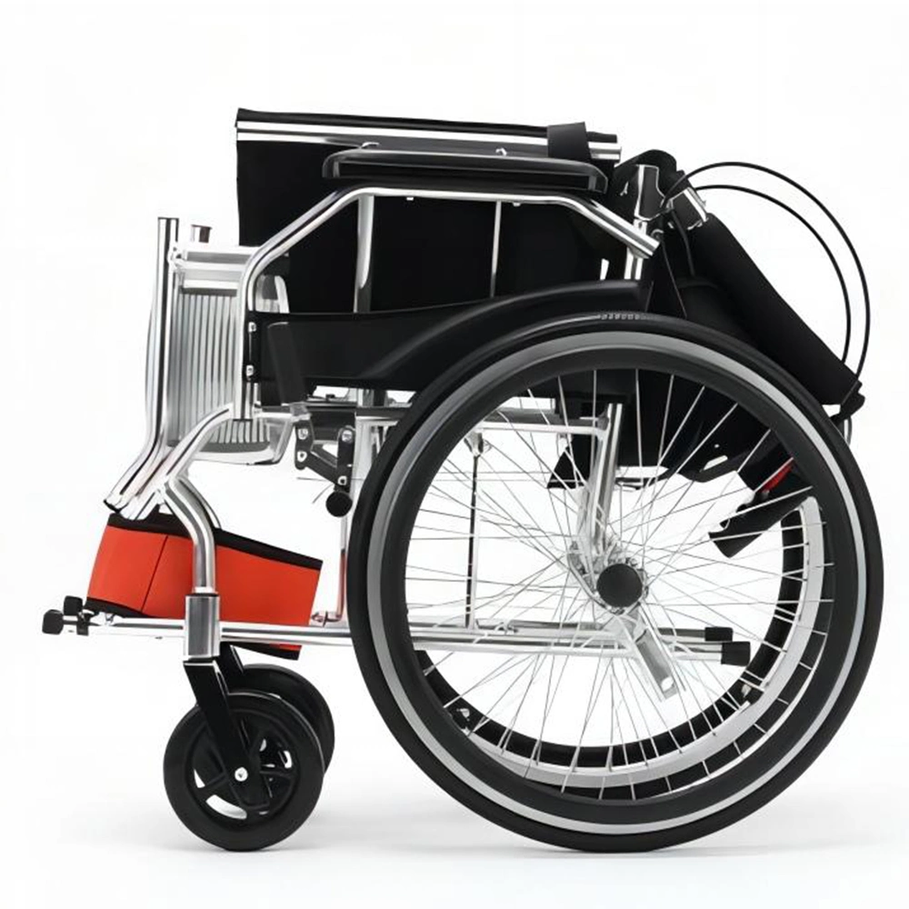 20 Inch Wheelchair with Foldable Backrest and Handle Brakes with Rehabilitation Medical Wheelchair