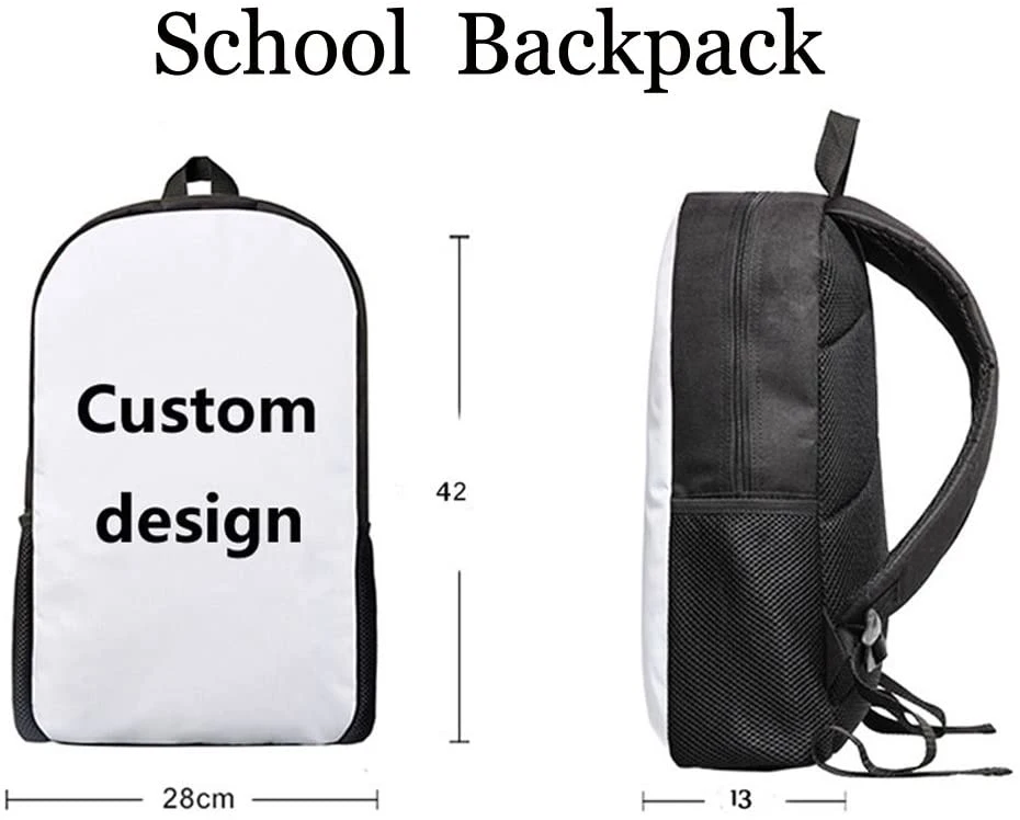 Shark Print Student School Bag with Lunch Bag Pencil Bag