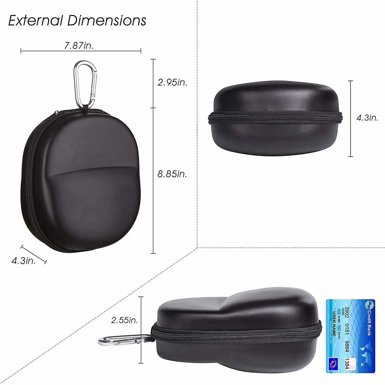PU Leather Portable Carrying Travel EVA Storage Bag for Headphone/Headset Accessories