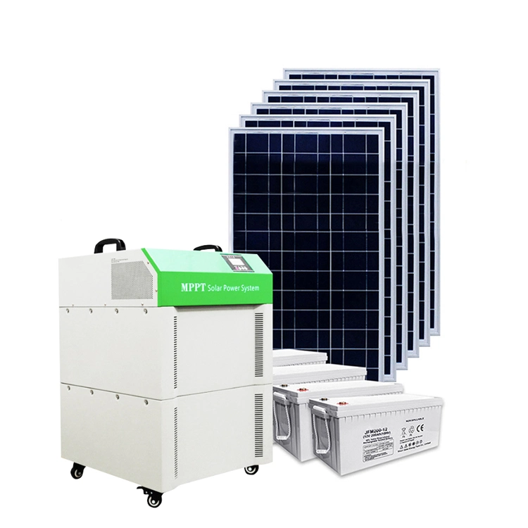All-in-One Solar Power Inverter Comblnad PV Controller 220V 2000W Solar System 2kw 3kw 5kw Portable off Grid Solar Power System with Hybrid Inverter and Battery
